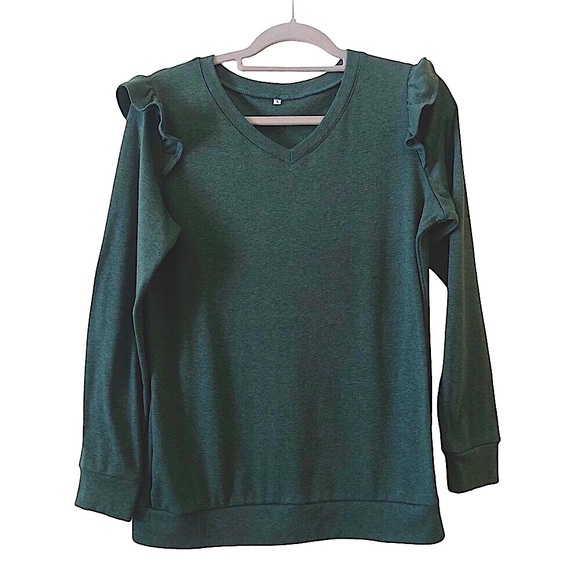 Gorgeous Green Ruffle Sweater - Picture 1 of 6
